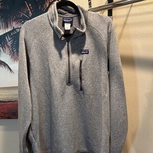Patagonia Men's Heather Gray Half-Zip Fleece Pullover like new